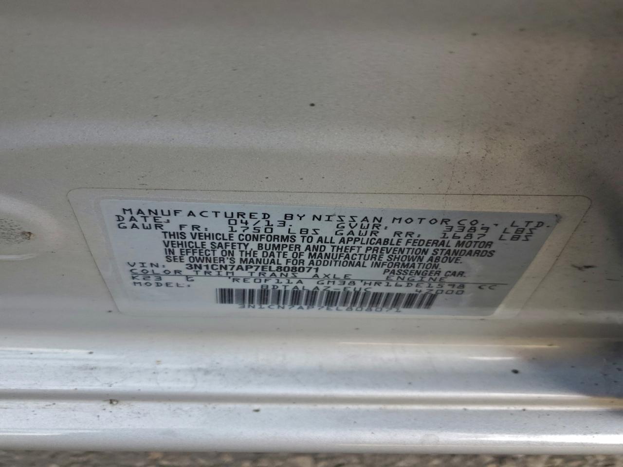 Nissan Versa S Image 12