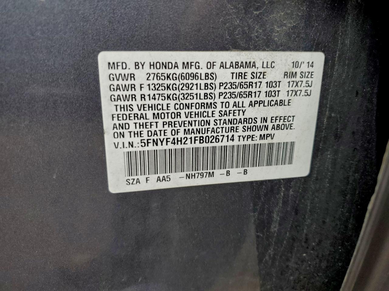 Honda Pilot Lx Image 10